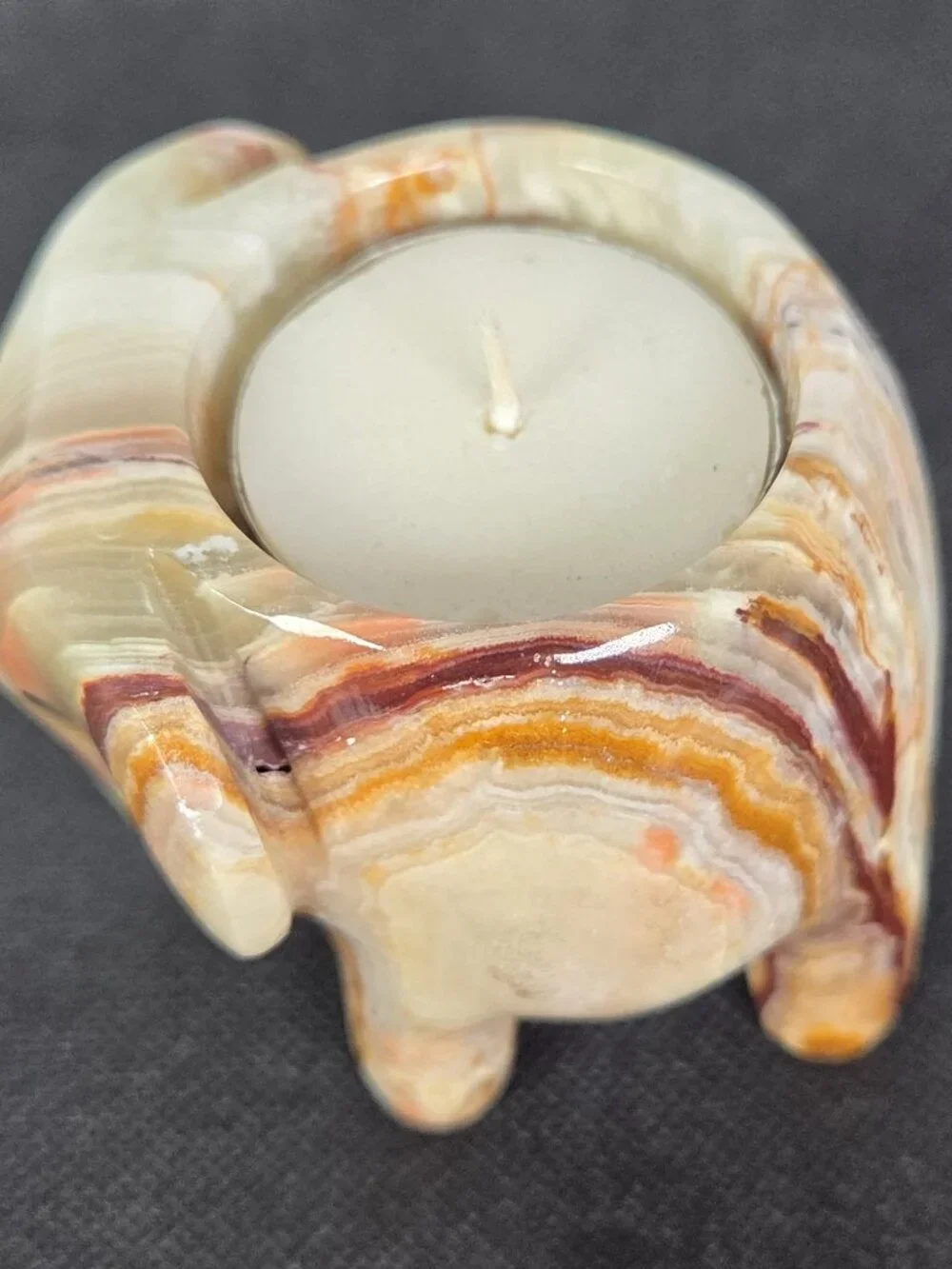 Marble Elephant Tea-Light Holder 3